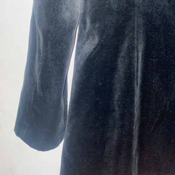 Vintage Guess Black Velvet Snap Closure Lapel Lined Coat Blazer Style Jacket L - Picture 7 of 13